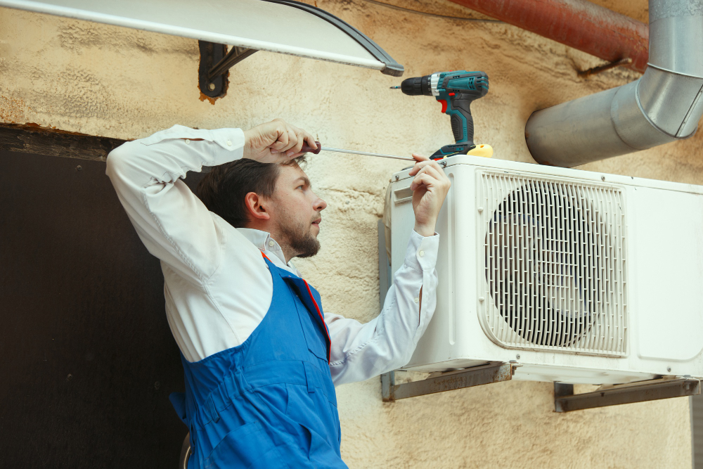 hvac-technician-working-capacitor-part-condensing-unit